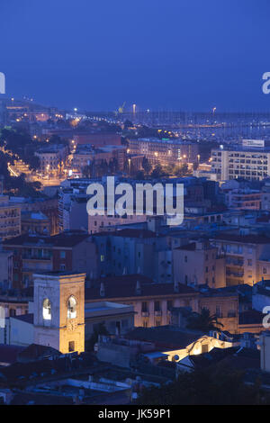 Italy, Sardinia, Cagliari, view from Il Castello Old Town, dawn Stock Photo