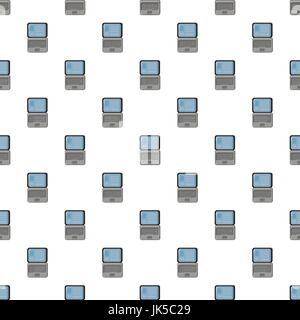 Laptop pattern seamless repeat in cartoon style vector illustration Stock Vector