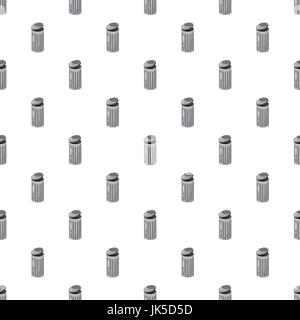 Trash bin pattern seamless repeat in cartoon style vector illustration Stock Vector