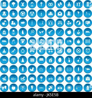 100 maternity leave icons set in blue circle isolated on white vector illustration Stock Vector