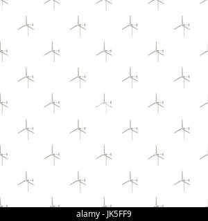 Windmill for electric power production pattern seamless repeat in cartoon style vector illustration Stock Vector
