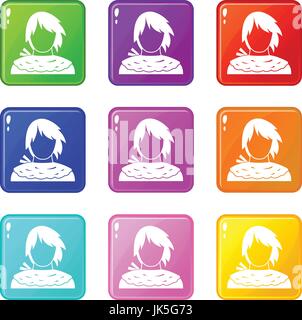 Male shorn set 9 Stock Vector