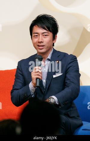 Japanese politician Shinjiro Koizumi speaks during the 22nd International Conference for Women in Business at Grand Nikko Tokyo Daiba on July 23, 2017, Tokyo, Japan. 55 guest speakers, principally female leaders, gathered to discuss the roles of women in politics, business and society. The annual conference has been held since 1996. Credit: Rodrigo Reyes Marin/AFLO/Alamy Live News Stock Photo