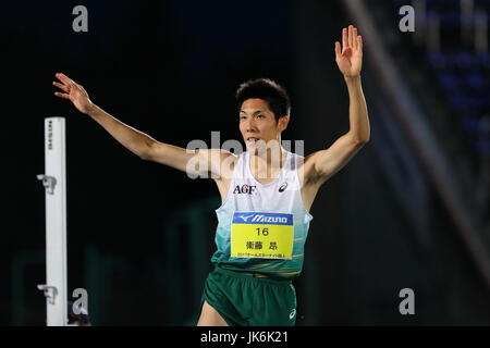 Kanagawa, Japan. 22nd July, 2017. Takashi Eto Athletics : 2017 All Star Night Track & Field Men's High Jump at Shonan BMW Stadium Hiratsuka in Kanagawa, Japan . Credit: Naoki Nishimura/AFLO SPORT/Alamy Live News Stock Photo