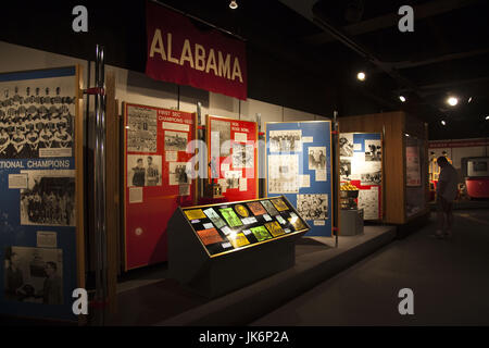 USA, Alabama, Tuscaloosa, University of Alabama, Paul 'Bear' Bryant Museum, memorabilia of famous football coach of the 'Crimson Tide' Stock Photo