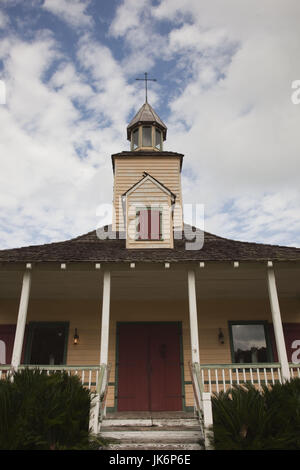 USA, Louisiana, Cajun Country, Lafayette, Vermilionville Cajun Creole Heritage and Folklife Park, La Chapelle des Attakapas church, exterior Stock Photo