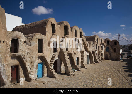 Tunisia, Ksour Area, Medenine, Ksar Medenine, ancient fortified ksar building Stock Photo