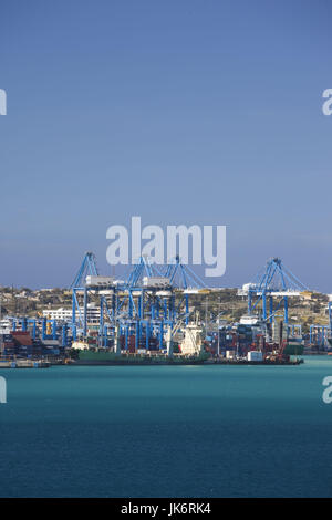 Malta, Southeast, Marsaxlokk, Malta Freeport, Marsaxlokk Bay Stock Photo