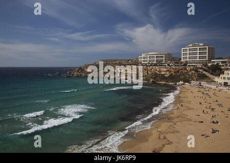 Malta, Northwest Malta, Golden Bay Beach Stock Photo