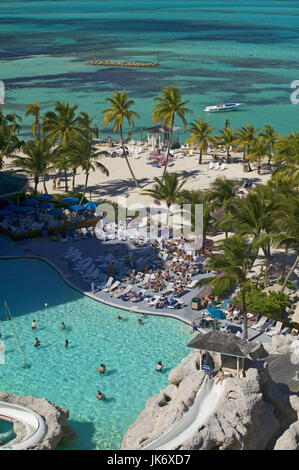 Karibik, Bahamas, Hotelanlage, Pool, Strand, Meer Stock Photo