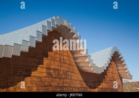 Spain, Basque Country Region, La Rioja Area, Alava Province, Laguardia, Bodegas Ysios winery, designed by architect Santiago Calatrava Stock Photo