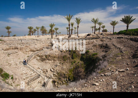 Israel, North Coast, Megiddo, Megiddo National Park, also known as Armageddon, ruins of ancient city, entrance to underground 9th century water cistern Stock Photo