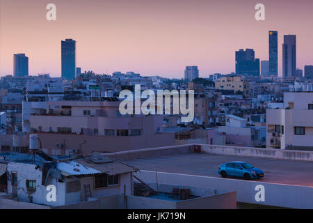 Israel, Tel Aviv, elevated city view from HaYarkon Street, dawn Stock Photo