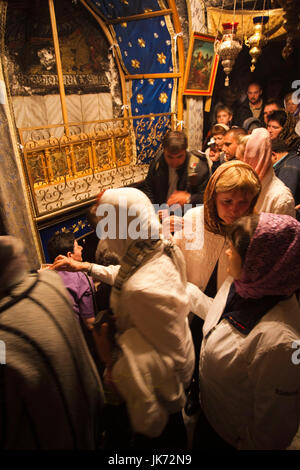 Israel, West Bank, Bethlehem, Chruch of the Nativity, Grotto of the Nativity, birthsite of Jesus Christ, NR Stock Photo