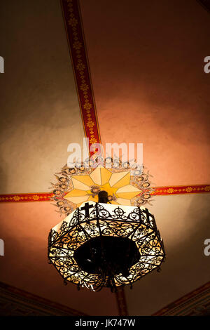 USA, California, Santa Clara, Mission Santa Clara de Asis, Spanish mission built 1777, lamp detail Stock Photo