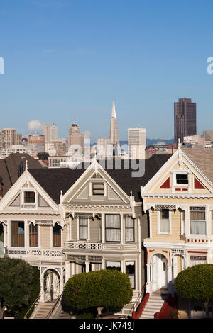USA, California, San Francisco, The Haight, houses at Alamo Square Stock Photo