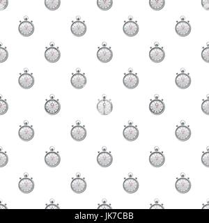Stopwatch pattern seamless repeat in cartoon style vector illustration Stock Vector