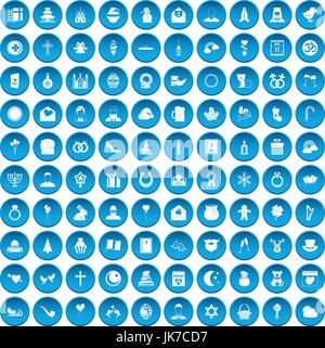 100 religious festival icons set blue Stock Vector Image & Art - Alamy