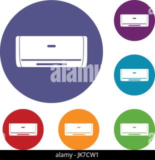 Internal unit air conditioner icons set vector color Stock Vector Image ...