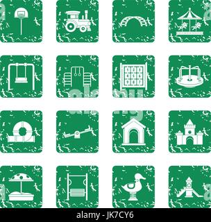 Playground icons set grunge Stock Vector