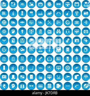 100 set blue Stock Vector