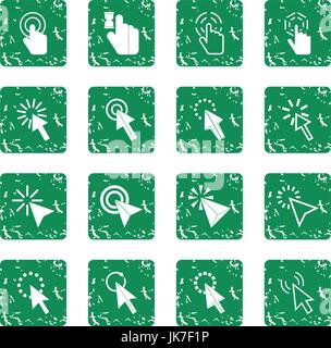 Mouse pointer icons set grunge Stock Vector