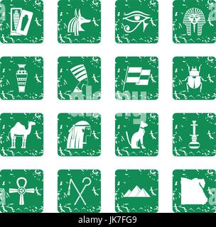Egypt travel icons set grunge vector Stock Vector Image & Art - Alamy