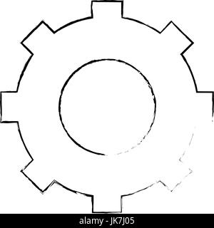 gear wheel icon over white background vector illustration Stock Vector