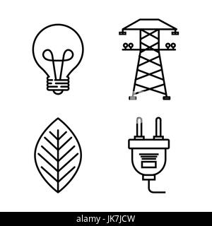 Hand drawn energy resources over white background vector illustration Stock Vector