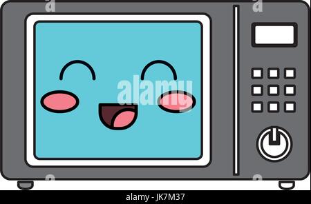 oven microwave kawaii character vector illustration design Stock Vector