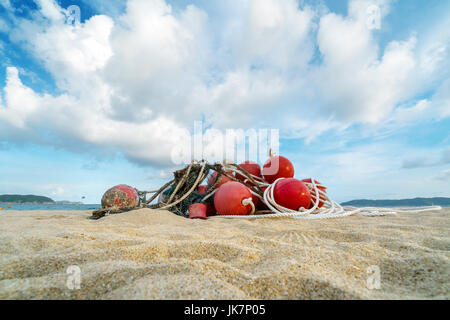 Beach buoy on the beach, China Sanya Yalong Bay. Stock Photo