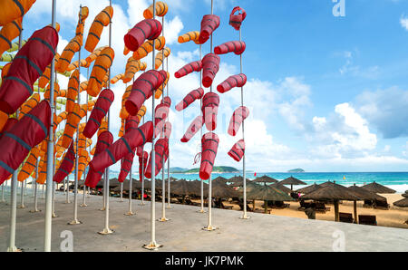 Beach color of the sail, China's Sanya, Hainan Sanya Bay Stock Photo