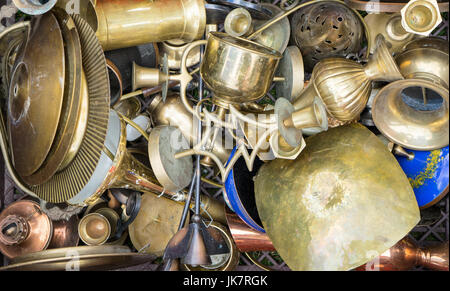 various objects made of brass Stock Photo