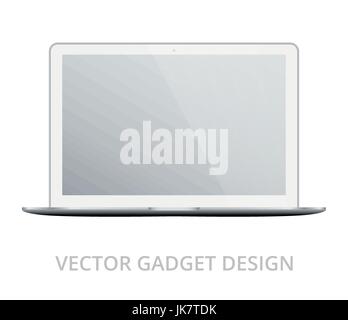 Laptop on white background. Realistic vector illustration, for graphic and web design Stock Vector