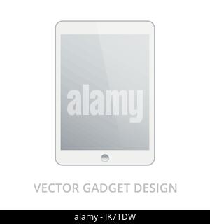 Tablet pc on white background. Realistic vector illustration, for graphic and web design Stock Vector