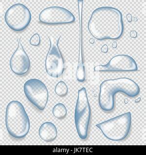 Set of water drops, realistic vector illustration Stock Vector