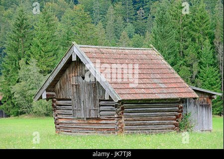 Barn, Wallgau, Bavaria, Germany | Scheune, Wallgau, Werdenfelser Land, Bayern, Deutschland Stock Photo