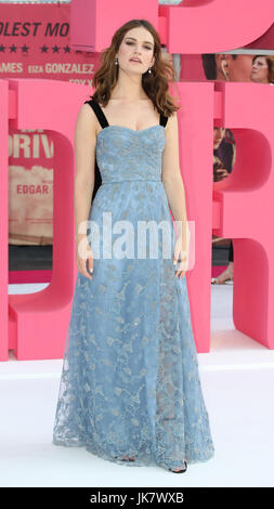 The European Premiere of 'Baby Driver' held at the Cineworld Leicester Square - Arrivals  Featuring: Lily James Where: London, United Kingdom When: 21 Jun 2017 Credit: Mario Mitsis/WENN.com Stock Photo