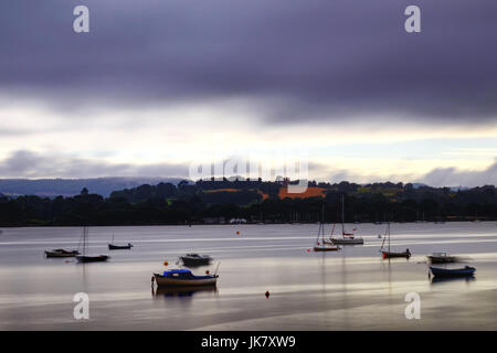 Dusk over the Exe Estuary, Devon Stock Photo