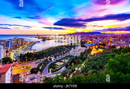 Cityscape of Malaga, Andalusia, Spain Stock Photo