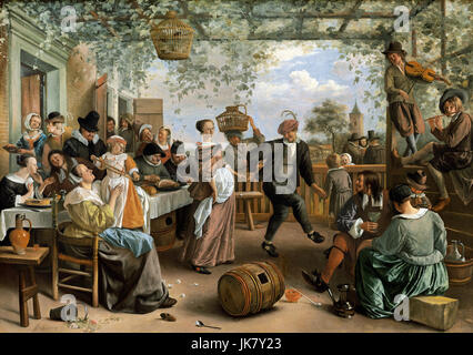 Jan Steen, The Dancing Couple 1663 Oil on canvas. National Gallery of Art, Washington, D.C., USA. Stock Photo