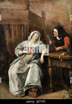 Jan Steen, The Sick Woman. Circa 1660-1670. Oil on panel. Museum Boijmans Van Beuningen, Rotterdam, Netherlands. Stock Photo