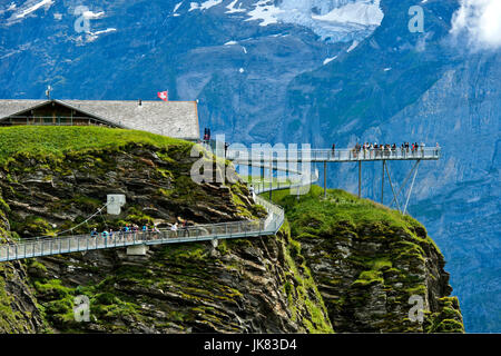 Mountain platform First Cliff Walk by Tissot, Grindelwald, Bernese Oberland, Switzerland Stock Photo