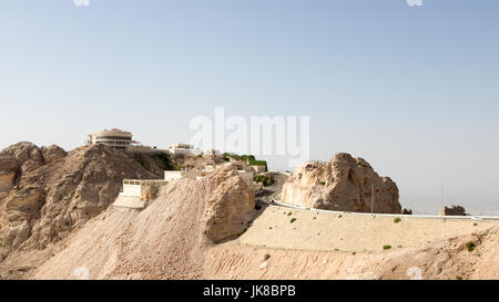 Famous road to Jebel Hafeet mountain in Al Ain, Abu Dhabi, UAE Stock Photo