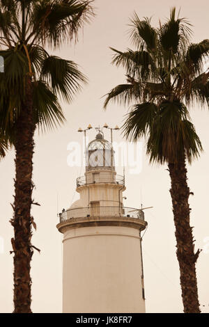 Spain, Andalucia Region, Malaga Province, Malaga, lighthouse Stock Photo