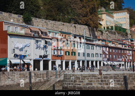 Spain, Basque Country Region, Guipuzcoa Province, San Sebastian, Old Town waterfront Stock Photo