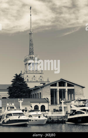 Russia, Black Sea Coast, Sochi, Sea Terminal Building Stock Photo