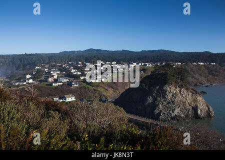 USA, California, Northern California, North Coast, Trinidad, town view from Trinidad Head Stock Photo