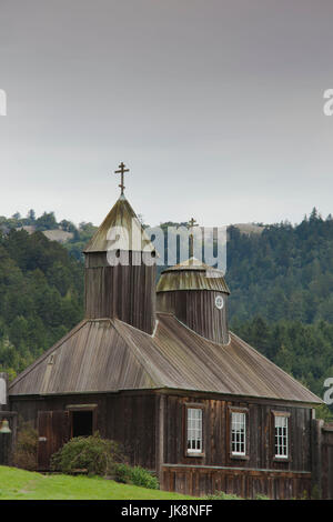 USA, California, Northern California, North Coast, Fort Ross, Fort Ross State Historic Park, site of Russian trading colony established in 1812, Russian Orthodox Church Stock Photo