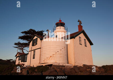 USA, California, Northern California, North Coast, Crescent City, Battery Point Lighthouse, sunset Stock Photo